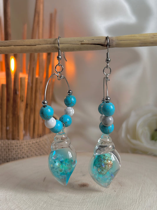 Eclats d'Océan - Howlite bleue teintée