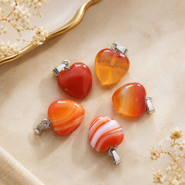 Pendentif Cœur de Vitalité – Cornaline