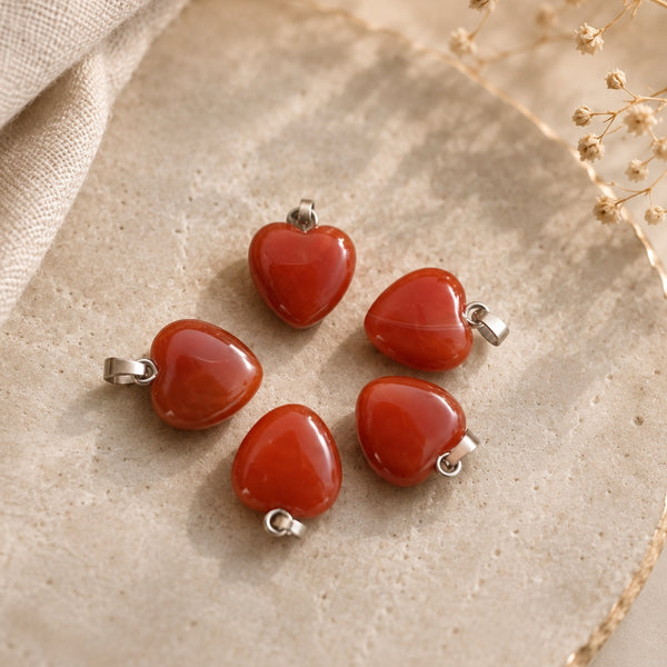 Pendentif Cœur de Vitalité – Cornaline
