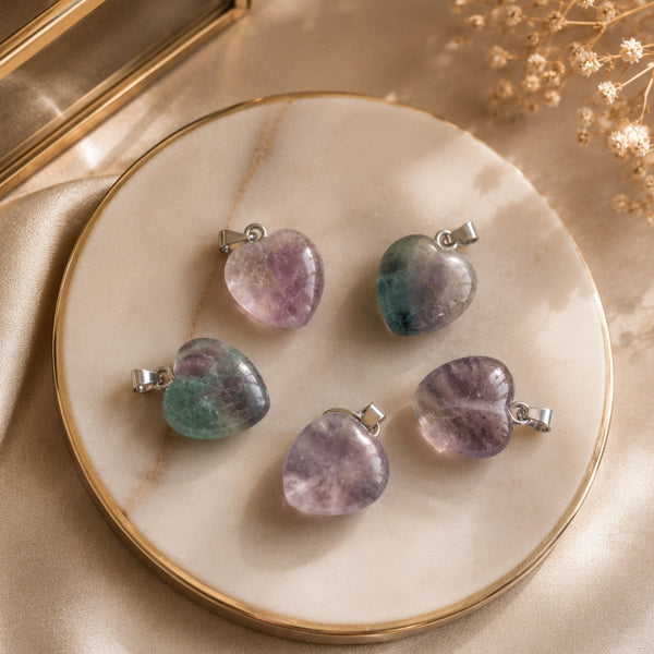 Pendentif Cœur d’Harmonie – Fluorite