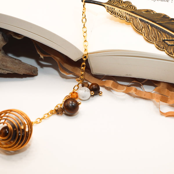 Gardien Intérieur – Marque-page en Œil de Tigre & Howlite