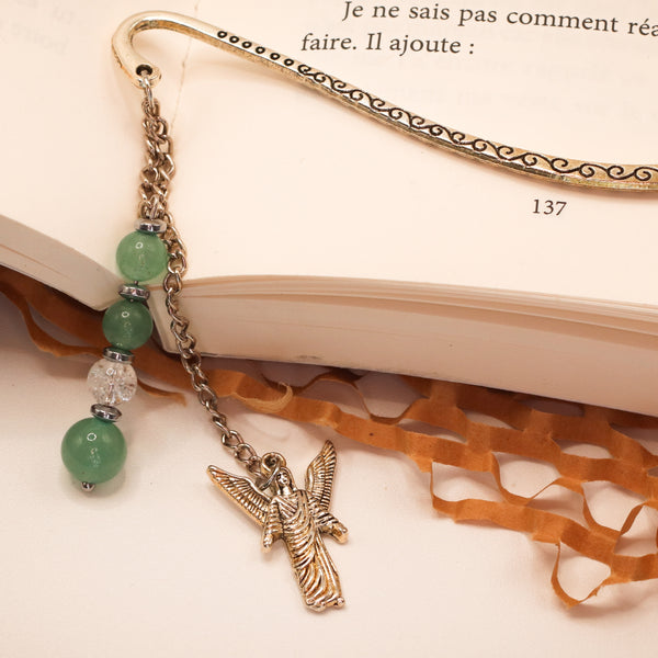 Voie d’Éveil – Marque-page en Aventurine, Cristal de Roche & Archange