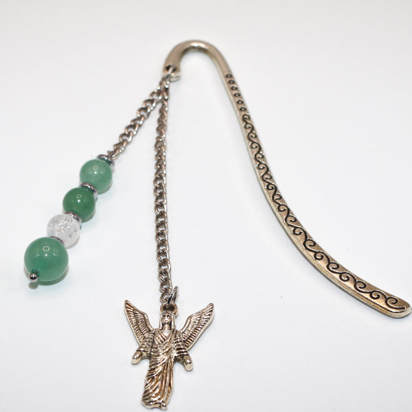 Voie d’Éveil – Marque-page en Aventurine, Cristal de Roche & Archange