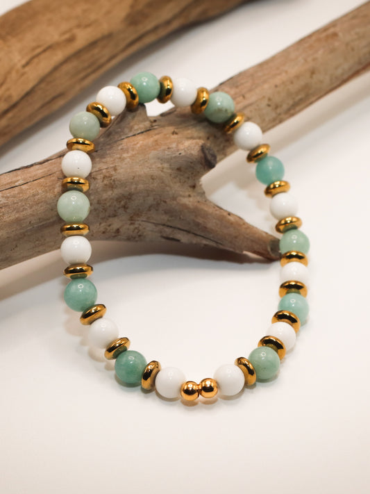 Brise d’Harmonie – Amazonite & Agate Blanche