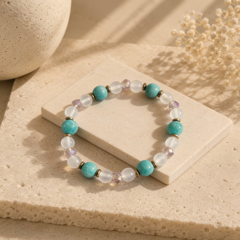 Bracelet Douceur Intérieure – Amazonite & Sélénite