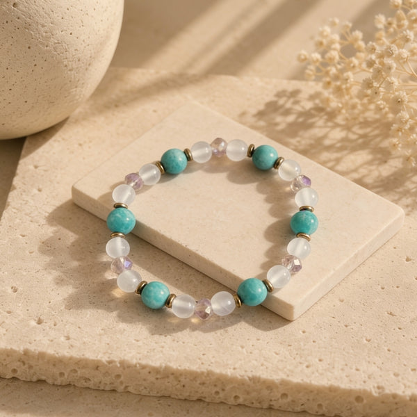 Bracelet Douceur Intérieure – Amazonite & Sélénite