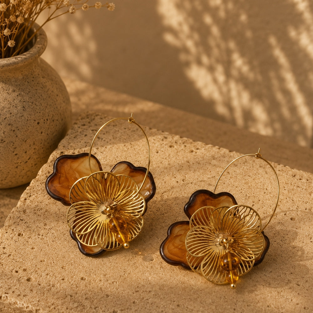 Boucles d’Oreilles Lumière d’Ambre – Ambre