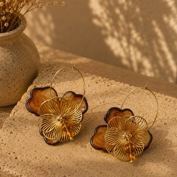 Boucles d’Oreilles Lumière d’Ambre – Ambre