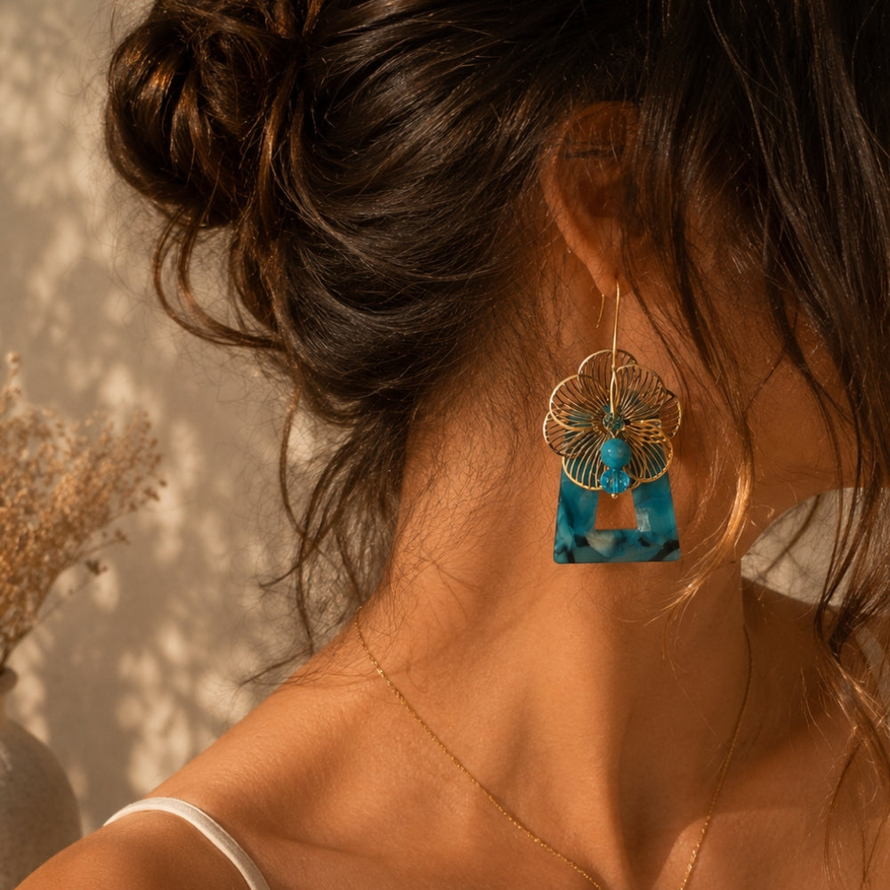 Boucles d’Oreilles Inspiration Bleue – Apatite