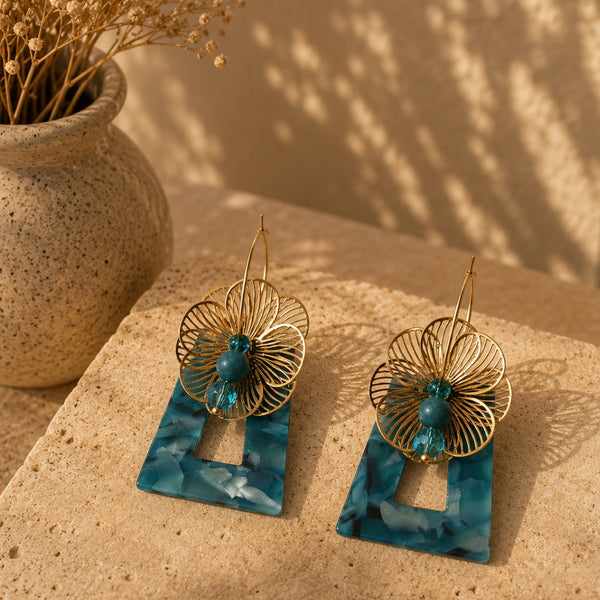 Boucles d’Oreilles Inspiration Bleue – Apatite