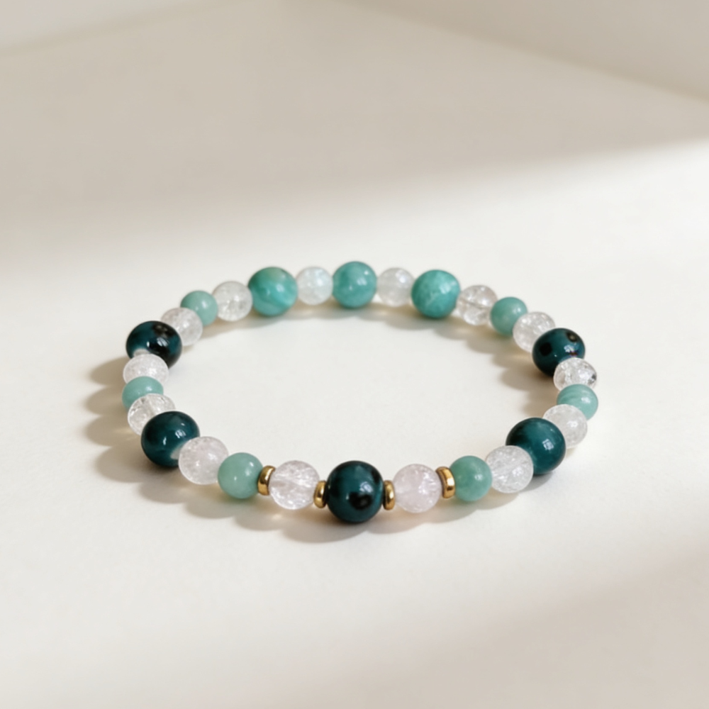 Bracelet Apatite, Céramique & Cristaux d’Autriche