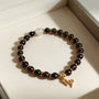 Bracelet Signe Capricorne – Quartz Fumé & Grenat
