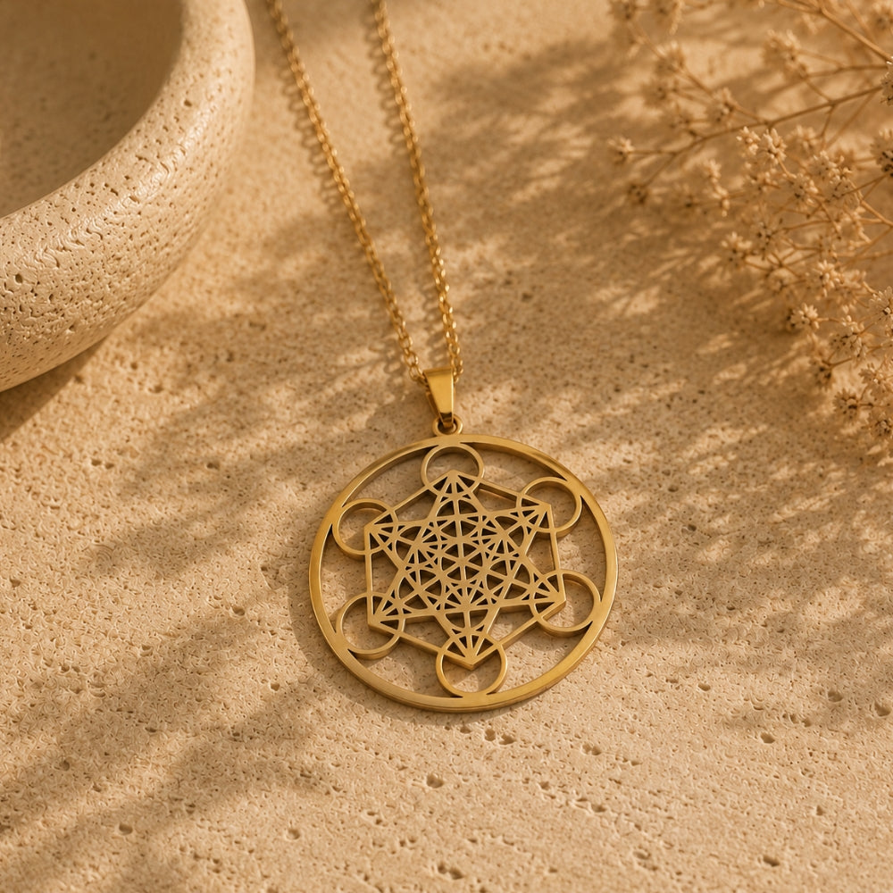Collier Géométrie Sacrée – Cube de Métatron