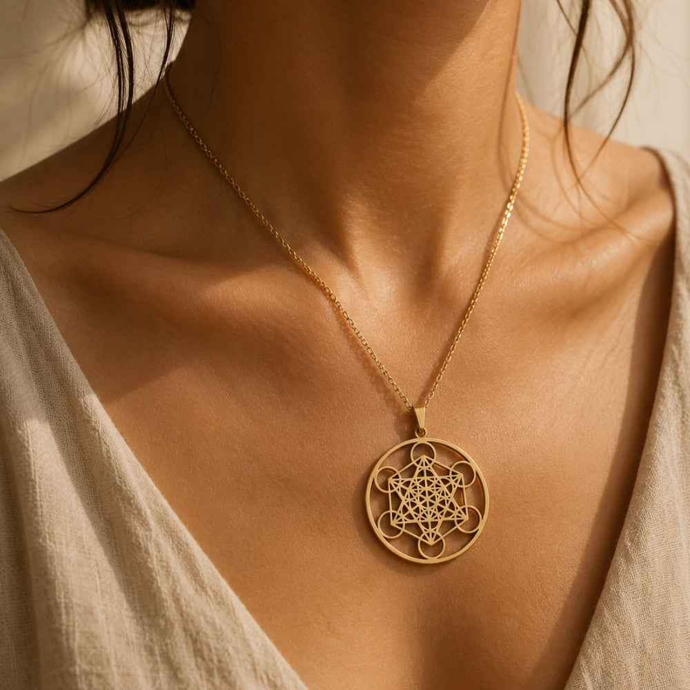 Collier Géométrie Sacrée – Cube de Métatron
