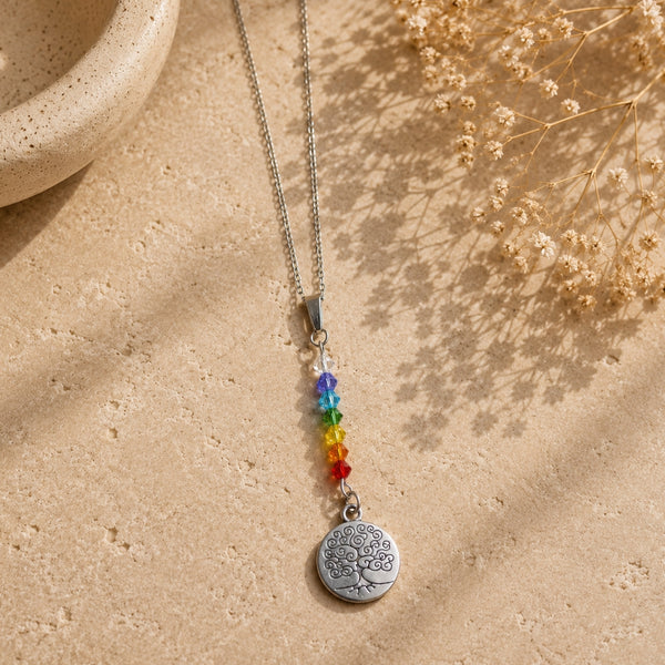Collier Arbre de Vie – Cristaux Swarovski 7 Chakras
