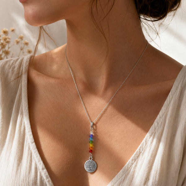 Collier Arbre de Vie – Cristaux Swarovski 7 Chakras