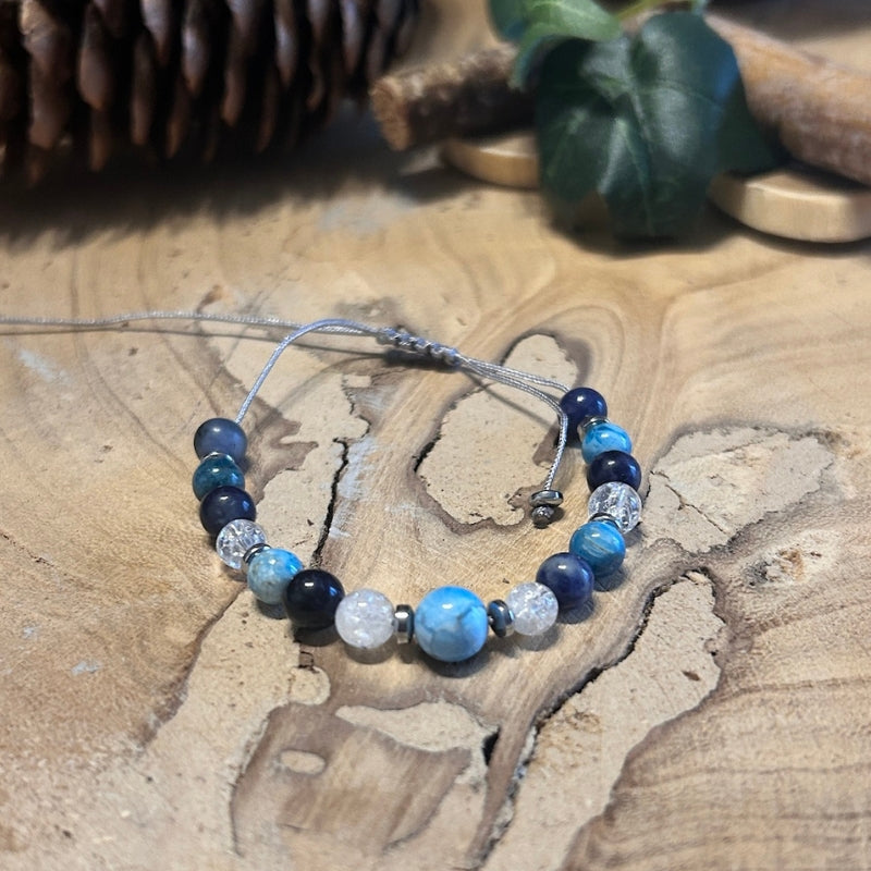 Clarté Marine – Apatite Bleue, Sodalite & Cristal de Roche