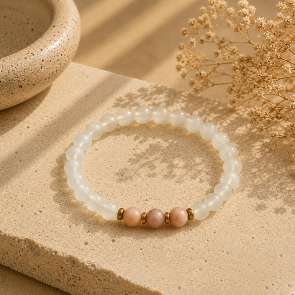 Bracelet Harmonie Lunaire – Jade & Pierre de Lune