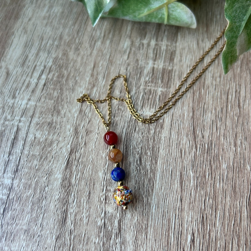 Élan Lumineux - Sodalite, Citrine, Cornaline & Perle de Murano