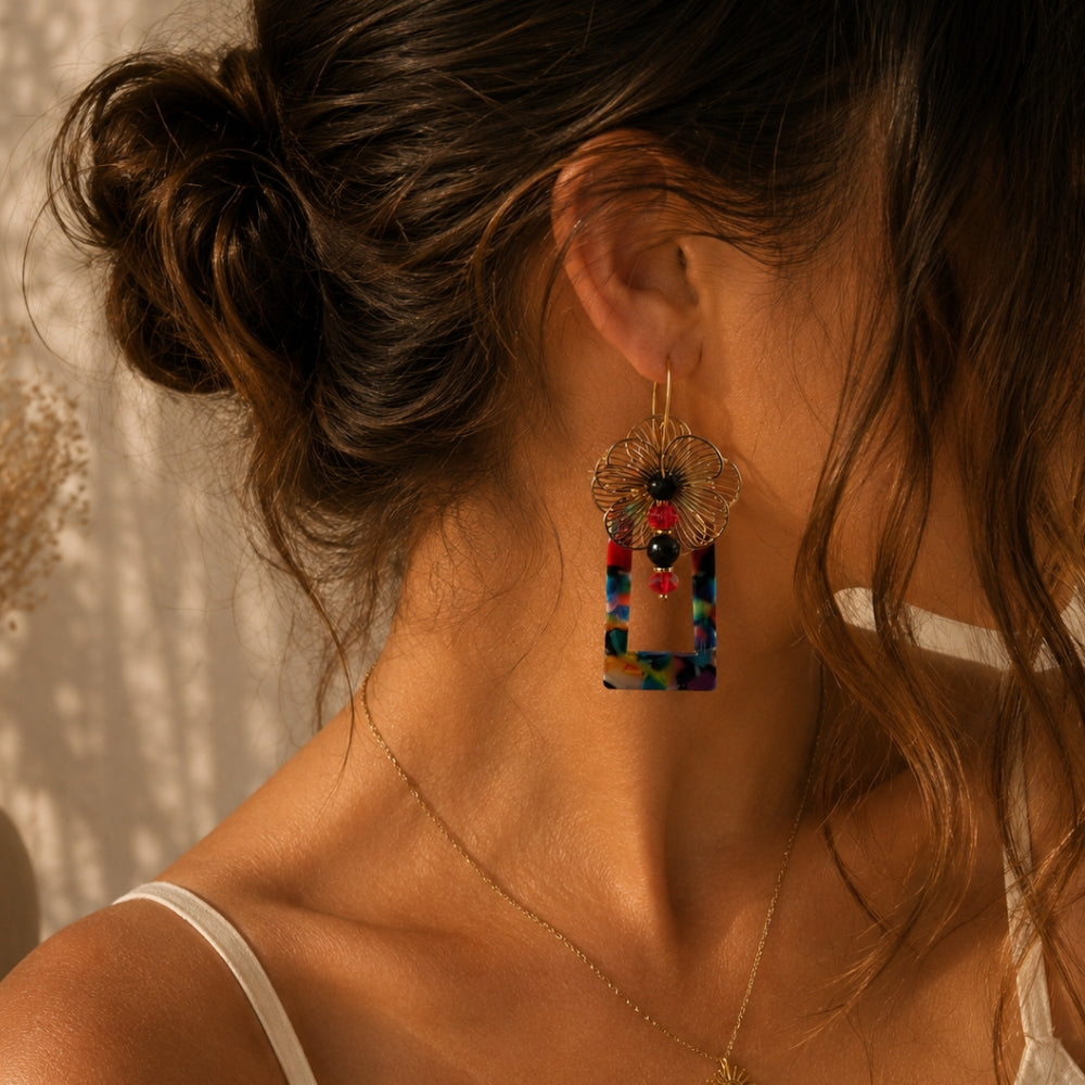 Boucles d’Oreilles Élégance Noire – Onyx