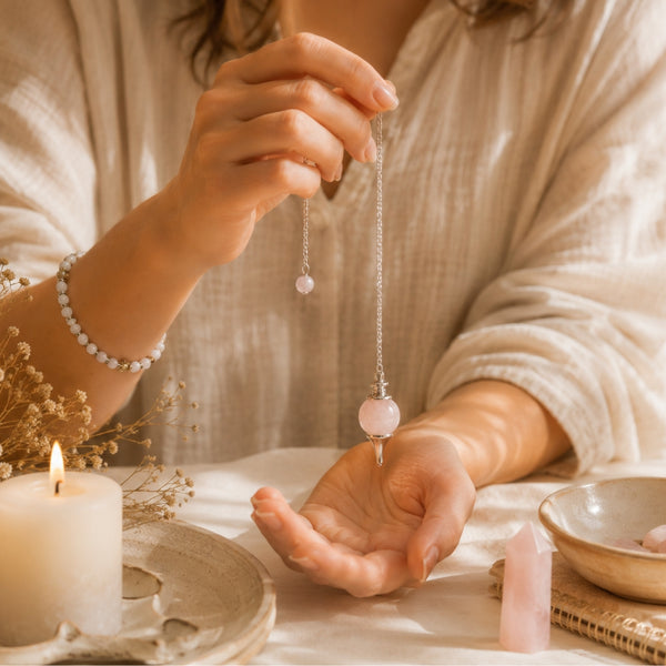 Pendule Douceur du Cœur – Quartz Rose