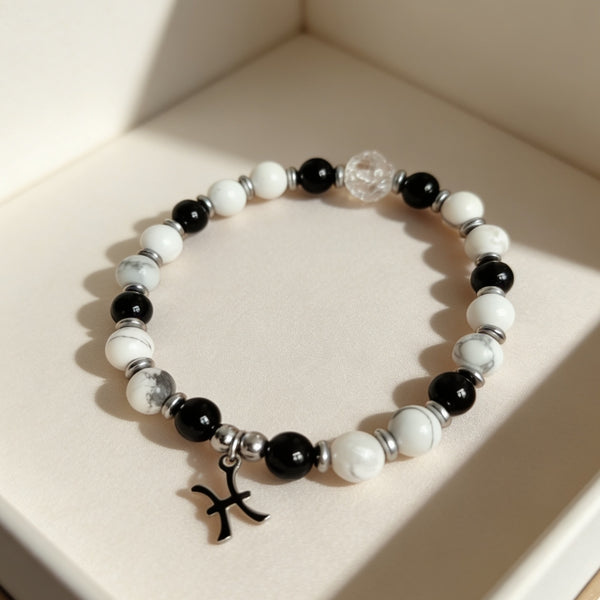 Bracelet Signe Poissons – Tourmaline & Howlite