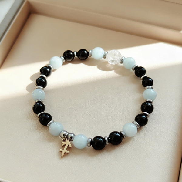 Bracelet Signe Sagittaire – Aigue-Marine & Tourmaline