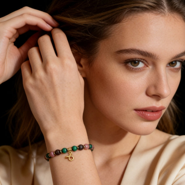 Bracelet Signe Taureau – Malachite & Rhodonite