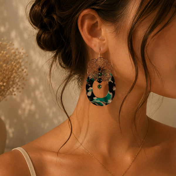 Boucles d'Oreilles Protection Noire – Tourmaline